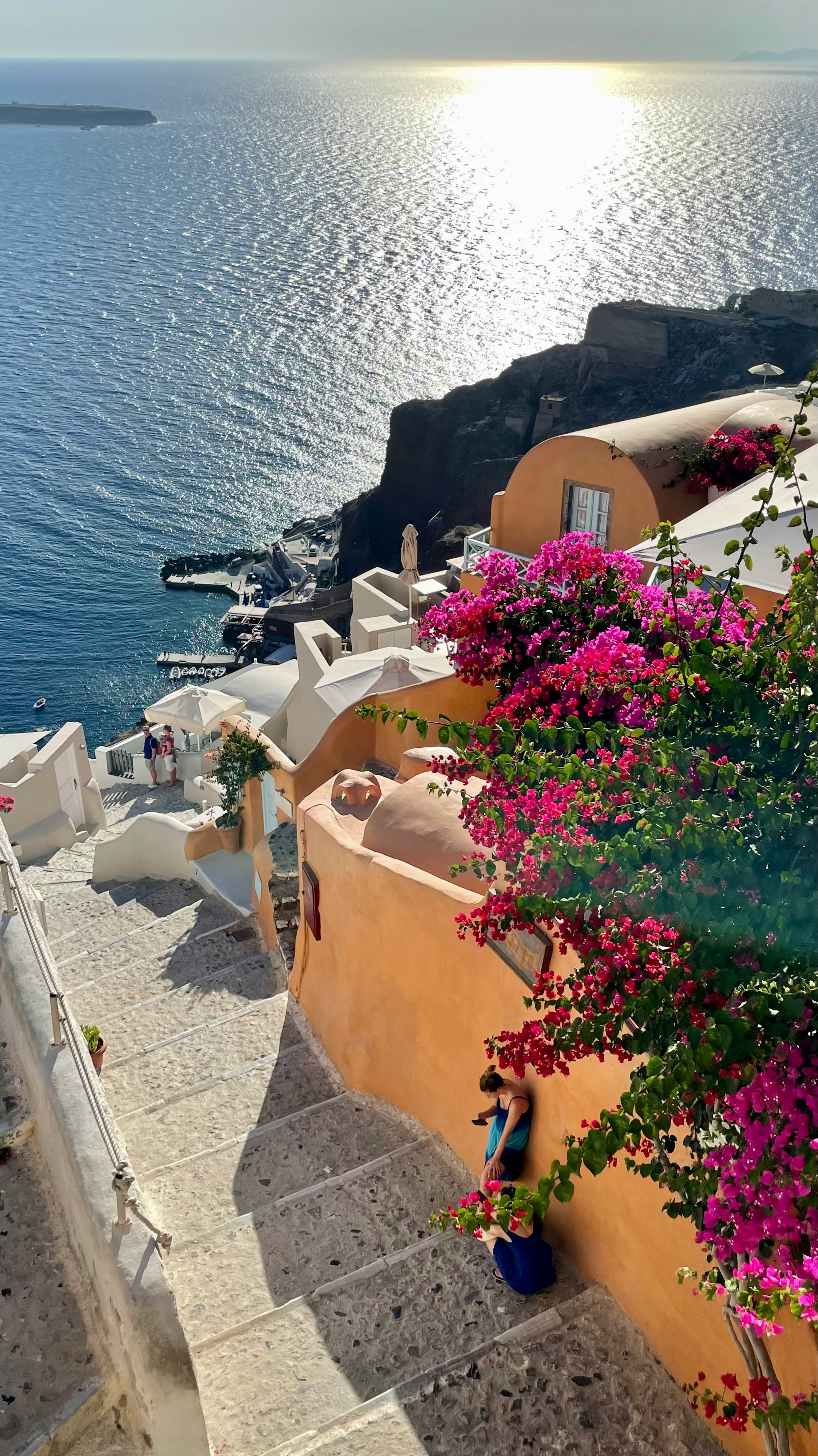 ocean view from staircase